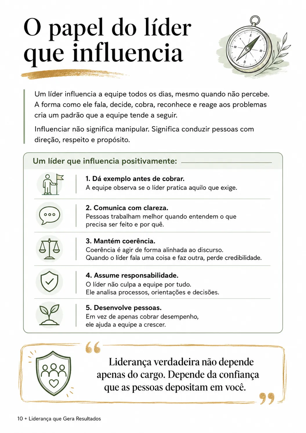 Página interna do guia de liderança