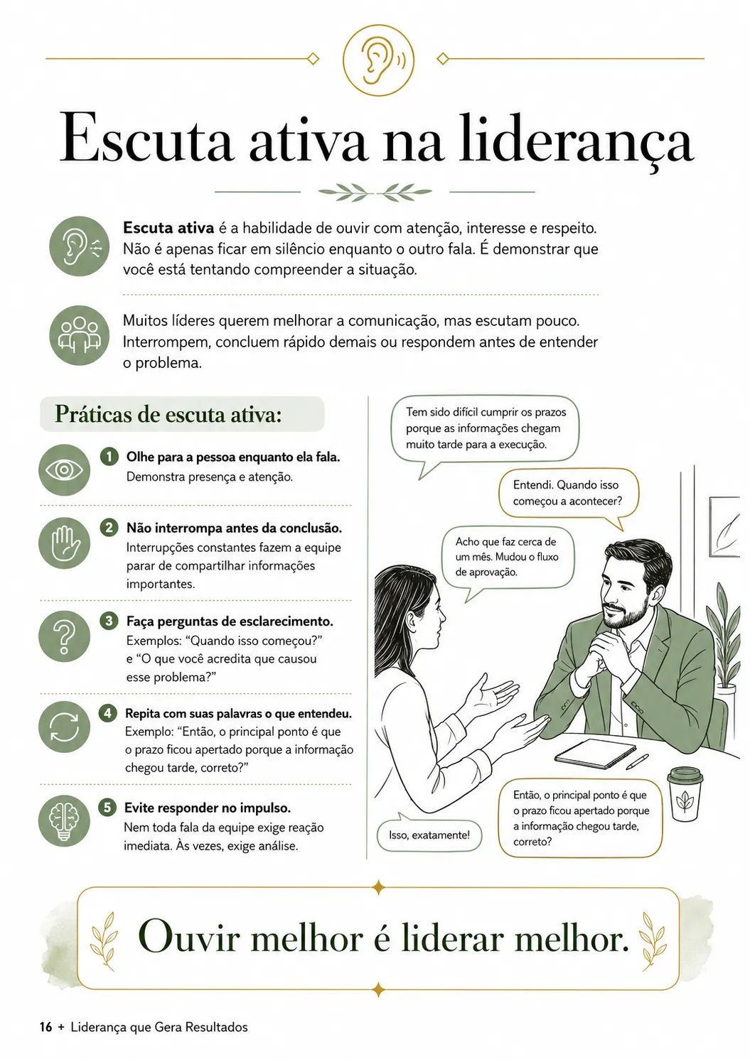 Página interna do guia de liderança