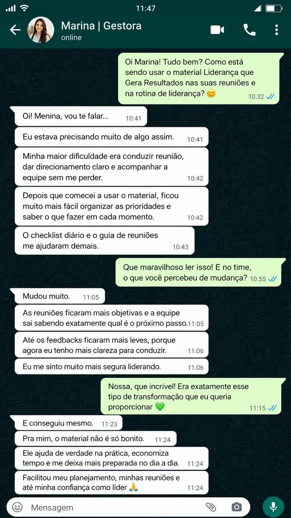 Conversa real de fonoaudióloga pelo WhatsApp